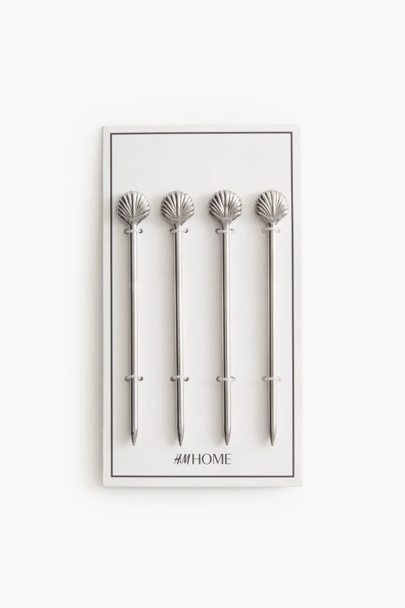 اتش اند ام عبوة من 4 أعواد كوكتيل بتصميم أصداف