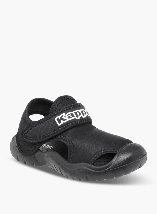 Kappa Boys' Logo Print Sandals with Hook and Loop Closure