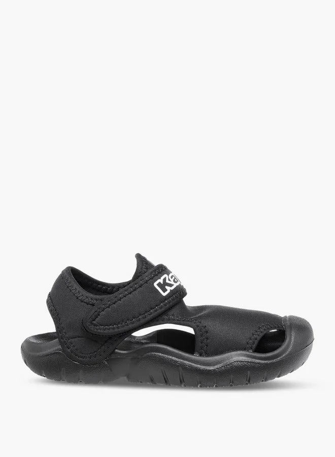 Kappa Boys' Logo Print Sandals with Hook and Loop Closure