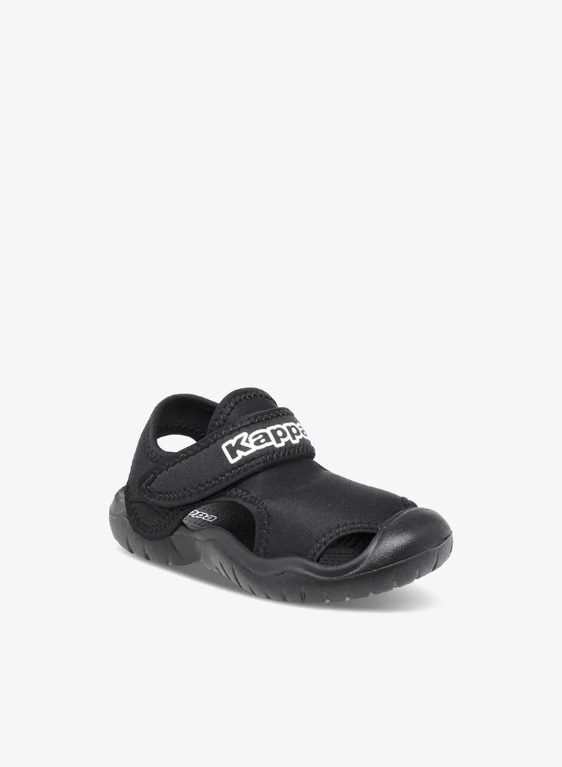 Kappa Boys' Logo Print Sandals with Hook and Loop Closure