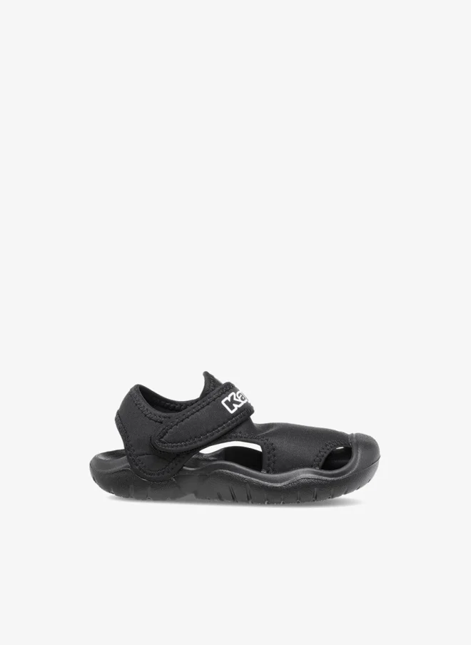 Kappa Boys' Logo Print Sandals with Hook and Loop Closure