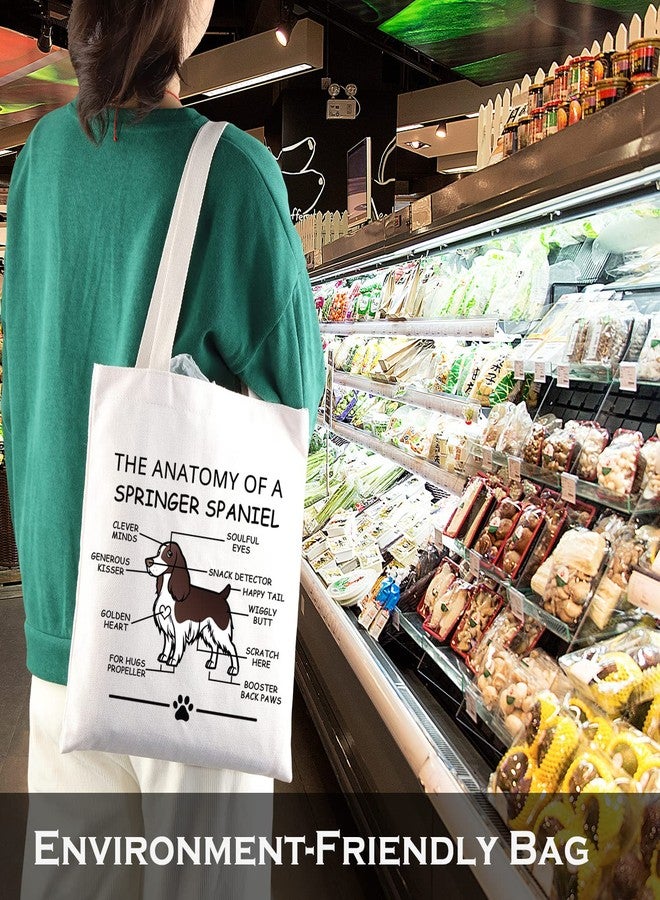 LEVLO Funny Springer Dog Lovers Gifts The Anatomy of A Springer Spaniel Shopping Bags Veterinary Mom Travel Tote Bags (Springer Spaniel) - Image 5