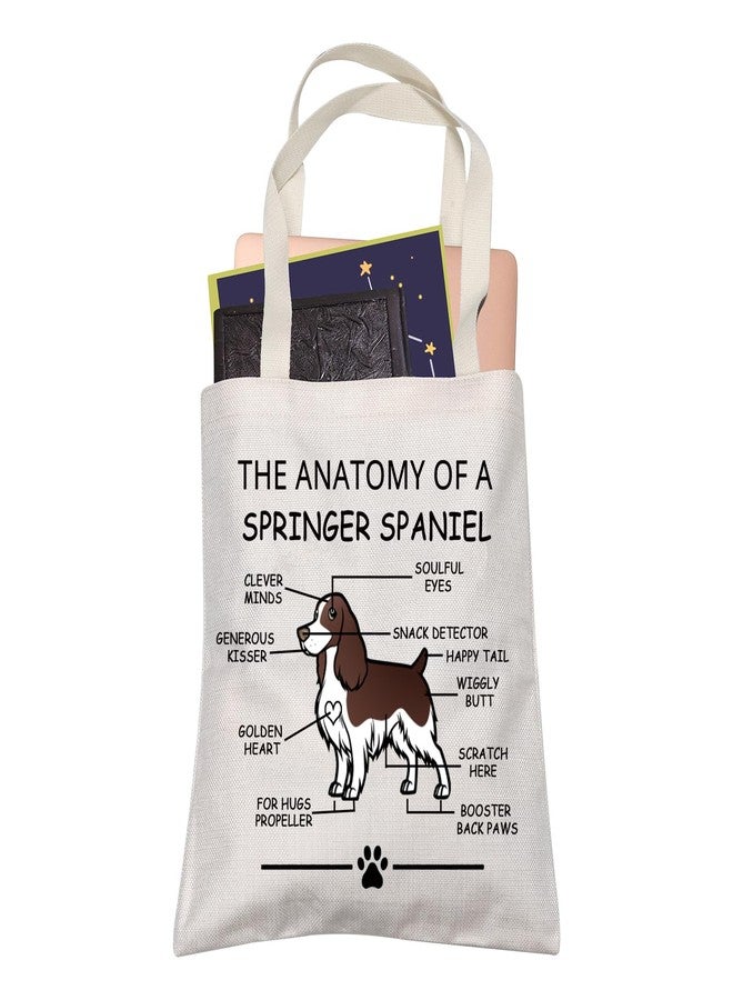 LEVLO Funny Springer Dog Lovers Gifts The Anatomy of A Springer Spaniel Shopping Bags Veterinary Mom Travel Tote Bags (Springer Spaniel) - Image 1