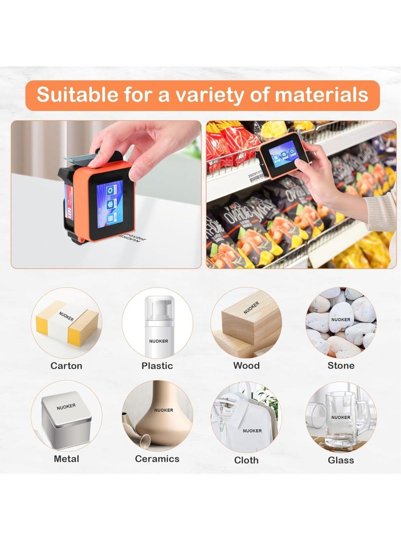 Arabic TIJ-T1 Portable Handheld Inkjet Printer, Mini Handheld Printer with Solvent Quick Drying Ink Cartridge Pocket Inkjet Coding Machine for Date Logo Batch Series Number Barcode QRCode, etc.  - Image 2