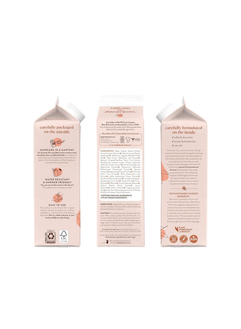 Babo Botanicals Babo Botanicals Defining Baobab & Rosehip Shampoo + Bundle with Conditioner – For extra dry, curly hair – Smooth & Define – Passion Fruit Ferment for scalp - Image 3