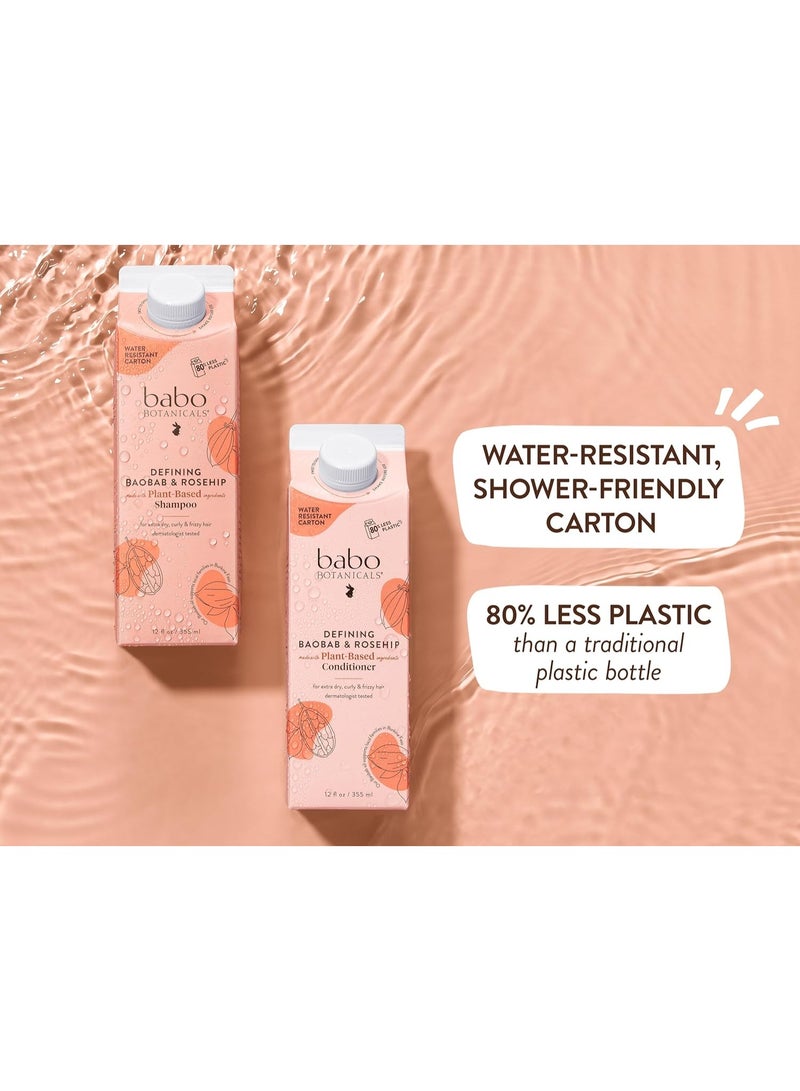 Babo Botanicals Babo Botanicals Defining Baobab & Rosehip Shampoo + Bundle with Conditioner – For extra dry, curly hair – Smooth & Define – Passion Fruit Ferment for scalp - Image 4