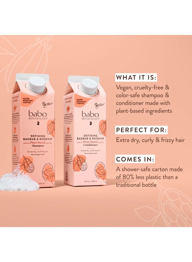 Babo Botanicals Babo Botanicals Defining Baobab & Rosehip Shampoo + Bundle with Conditioner – For extra dry, curly hair – Smooth & Define – Passion Fruit Ferment for scalp - Image 2