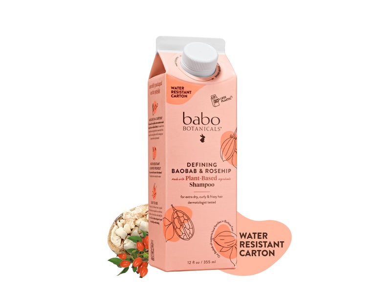Babo Botanicals Defining Baobab & Rosehip Shampoo â€“ For extra dry, curly hair â€“ Smooth & Define â€“ Passion Fruit Ferment for scalp â€“ Water-Resistant Carton w. 80% Less Plastic â€“ Vegan - Image 1