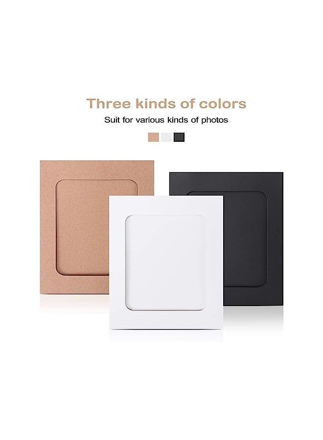 The Bros Paper Picture Frames, 30 Pack Wall Hanging Paper Photo Frames with Mini Wooden Clips and String, Cardboard Picture Frames, Cardstock Photo Frames, Paper Frames for Home Room Wall Decor DIY - Image 2