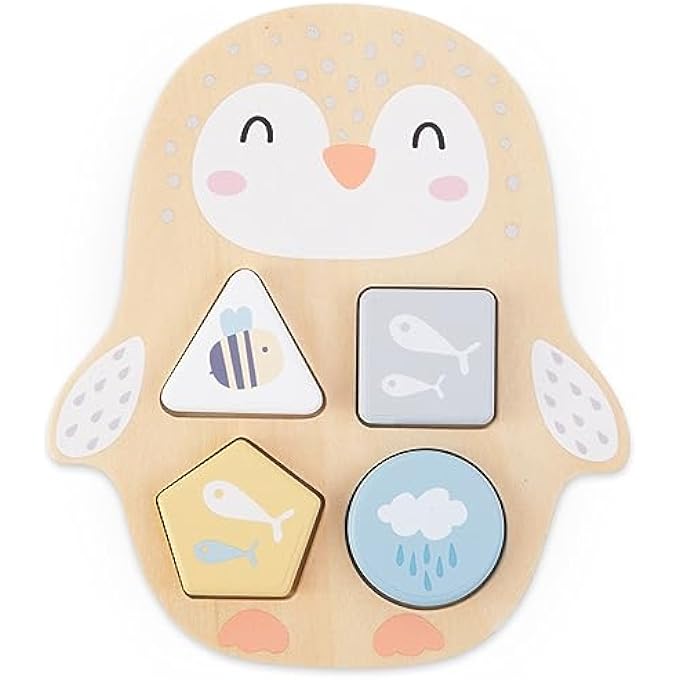 , WOODEN TOY SET - COLOURFUL INTERWEAVING, PYRAMID DEER, SORTER PENGUIN, MOTOR SKILLS LOOP, SORTING BOARD, WOODEN SORTER - Image 5