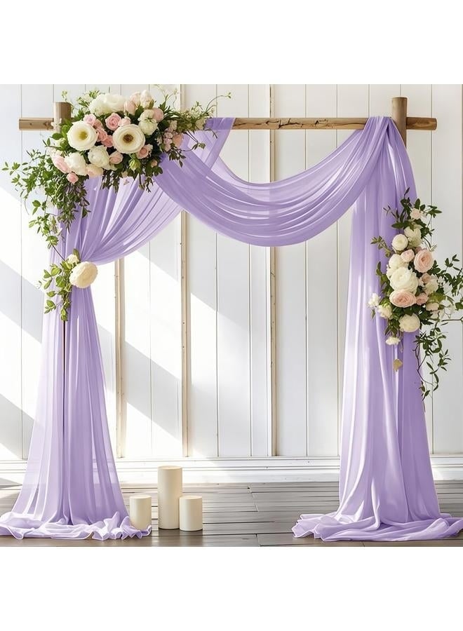 Wedding Arch Draping Fabric Lavender Purple Sheer Wedding Arch Drapes for Ceremony Bridal Party Romantic Wedding Decor 1Panel  - Image 2