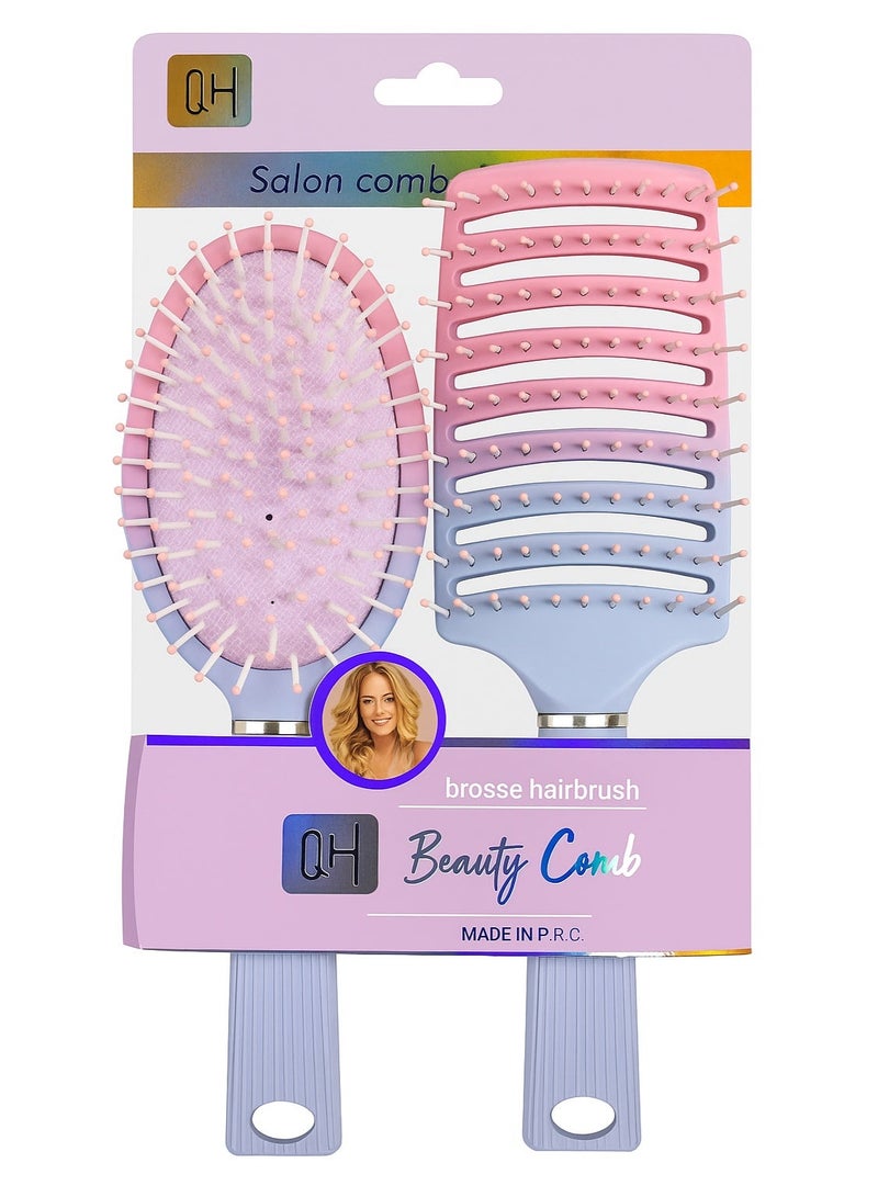 QHH QH Beauty Comb Set – 2-in-1 Salon Hairbrush for Smooth & Tangle-Free Hair - Image 1