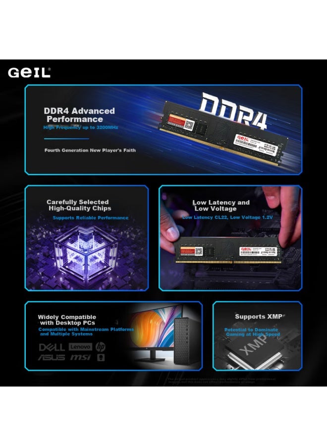 Geil Jinbang 8gb Ddr4-2666 Desktop Ram Millennium Series Computer Memory Expansion Module - Image 2