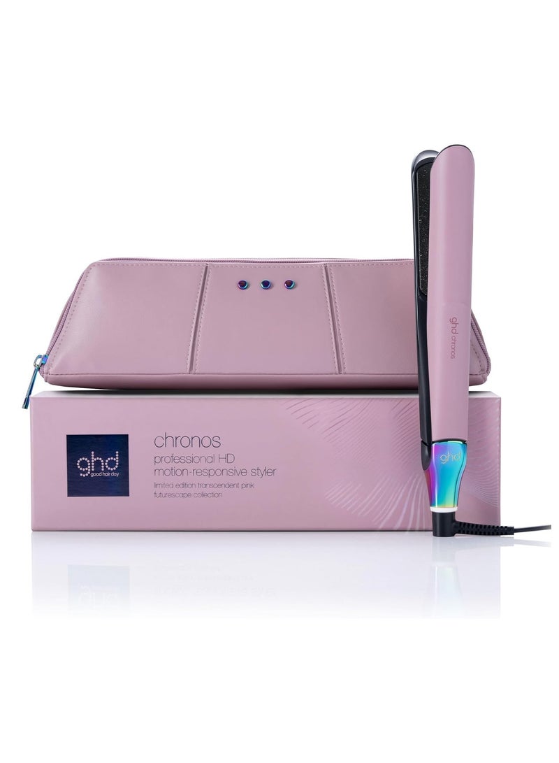 ghd Chronos Professional Styler - Our Best Hair Straightener, One Stroke High-Definition Results That Last 24hrs, 3X More Breakage Protection, 2X Less frizz, 20 sec Heat up, 10 min Sleep Mode | Pink - Image 1