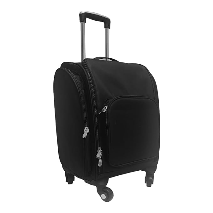 Qtavia Rolling Makeup Train Case Hairstylist Traveling Bag with 4 Wheels Heat Insulation Full Layer Adjustable Dividers Hair Tools and Cosmetics Storage Organizer Trolley Suitcase Makeup Cart  - Image 2