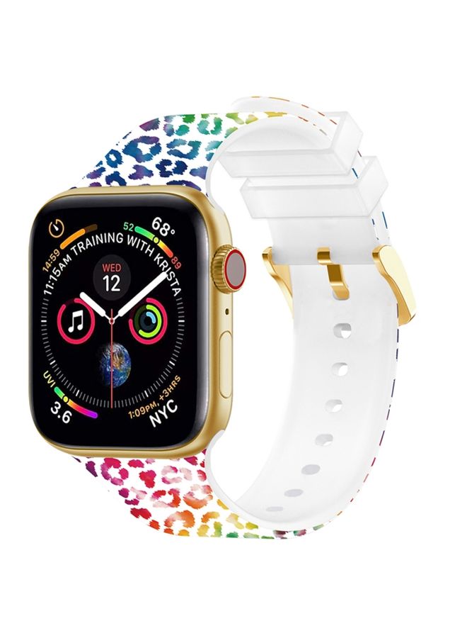 Replacement Strap Square Buckle Color Printing Watch Band For Apple Watch Ultra 49mm&Watch Ultra 2 49mm / Series 9&8&7 45mm / SE 3&SE 2&6&SE&5&4 44mm / 3&2&1 42mm Leopard 6