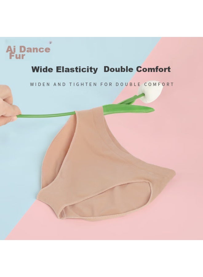 Aiwuge Adult High-rise Invisible Antibacterial Underwear, Ballet Practice Leotard, Women's Exam Gymnastics Specialized Shorts, Flesh Color, Size M - Image 2