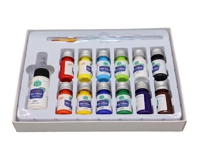 53 Arts Fabric Paint Set - 12 Colours x 12ml with Artist Brush, Permanent Textile Paint for Clothes, Canvas, Shoes & DIY Fabric Art - Image 1