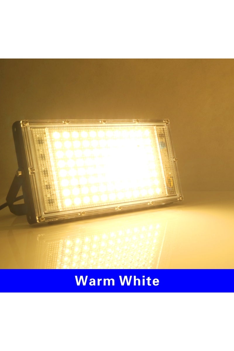 كشاف إضاءة LED بقوة 100 واط، يعمل بجهد 220 فولت، أبيض دافئ، مناسب للاستخدام الخارجي، مقاوم للماء بمعيار IP65، يعمل بجهد 220/230/240 فولت تيار متردد