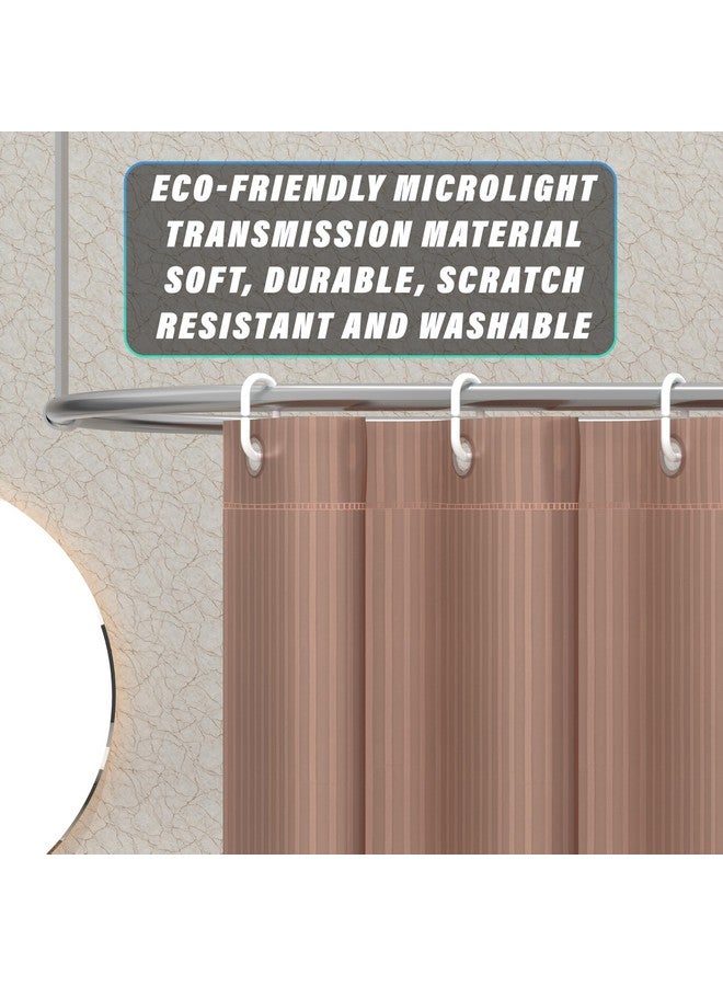 Kuber Industries Kuber Industries Shower Curtains for Bathroom | Waterproof Curtains with Hooks | PVC Self Lining Design Curtain | 7 Feet | Brown  - Image 5