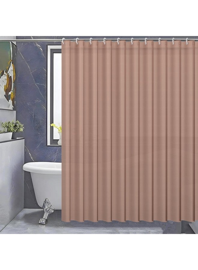 Kuber Industries Kuber Industries Shower Curtains for Bathroom | Waterproof Curtains with Hooks | PVC Self Lining Design Curtain | 7 Feet | Brown  - Image 4