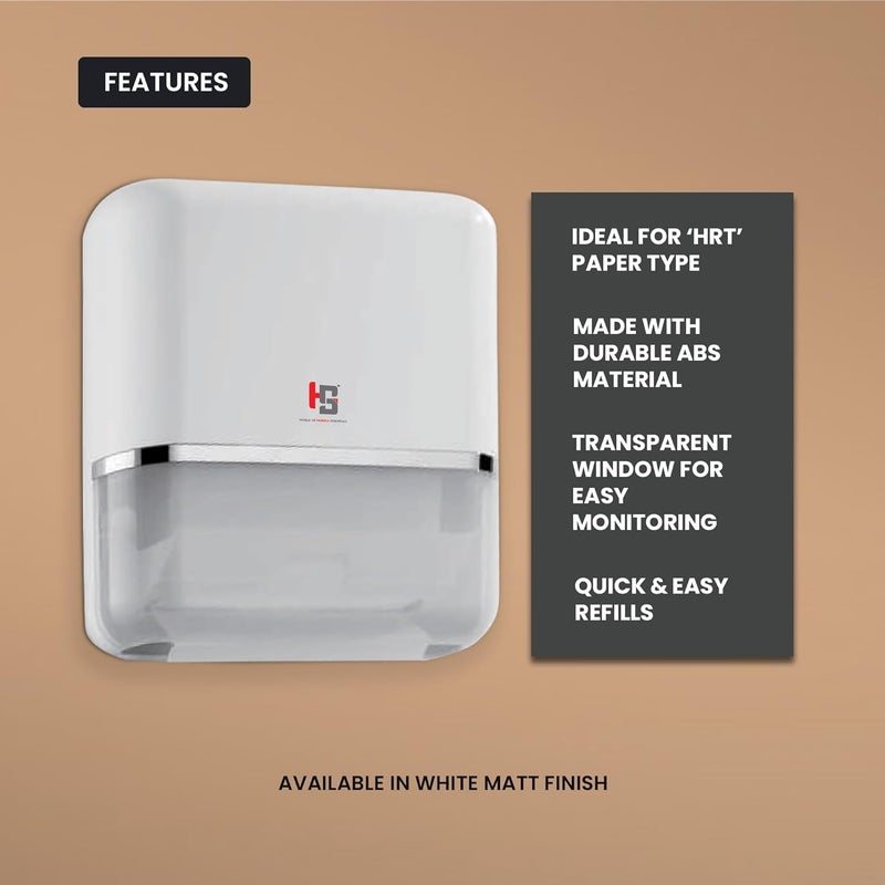 HS WORLD OF HORECA ESSENTIALS HS Manual Auto Cut Toilet Paper Dispenser Durable ABS Easy Refills Ideal for HRT Paper WallMounted Commercial Grade - Image 3
