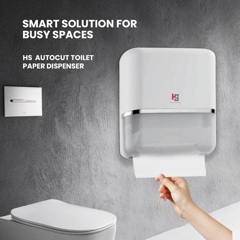 HS WORLD OF HORECA ESSENTIALS HS Manual Auto Cut Toilet Paper Dispenser Durable ABS Easy Refills Ideal for HRT Paper WallMounted Commercial Grade - Image 5