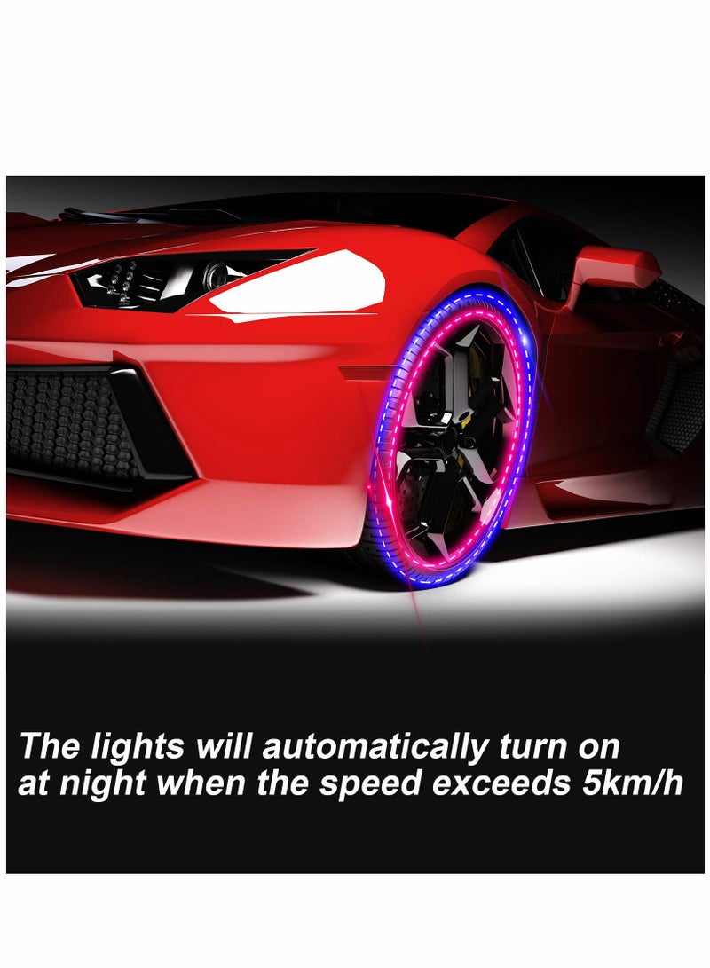 Solar-Powered Waterproof Motion Sensor Colorful LED Wheel Light Bulbs - 4 Pack Car Tire Lights for Enhanced Visibility and Safety - Image 3