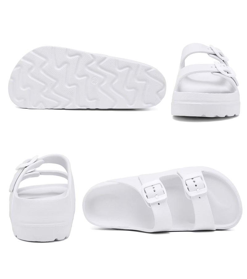 Haifago Women's White Sandals with Arch Support, Platform Summer Sandal for Women 2026 Comfortable Adjustable Straps Slip-on Slides - Image 4
