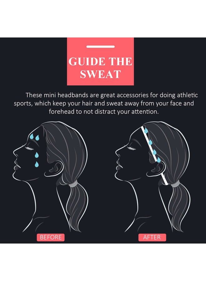 Bememo 4 Pieces Elastic Sports Headbands Thick Non-Slip Hair Bands for Women and Men (Black, Grey, White) - Image 4