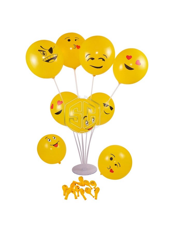Smartcraft Emoji Balloons Latex Yellow Emoji Smiley Balloons (Pack Of 100) - Image 2