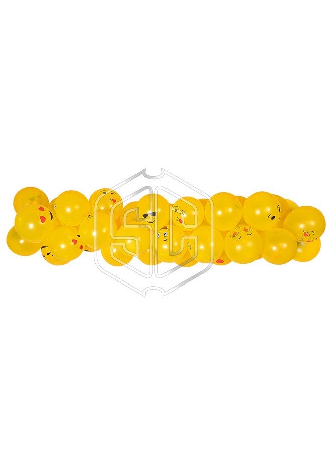 Smartcraft Emoji Balloons Latex Yellow Emoji Smiley Balloons (Pack Of 100) - Image 4