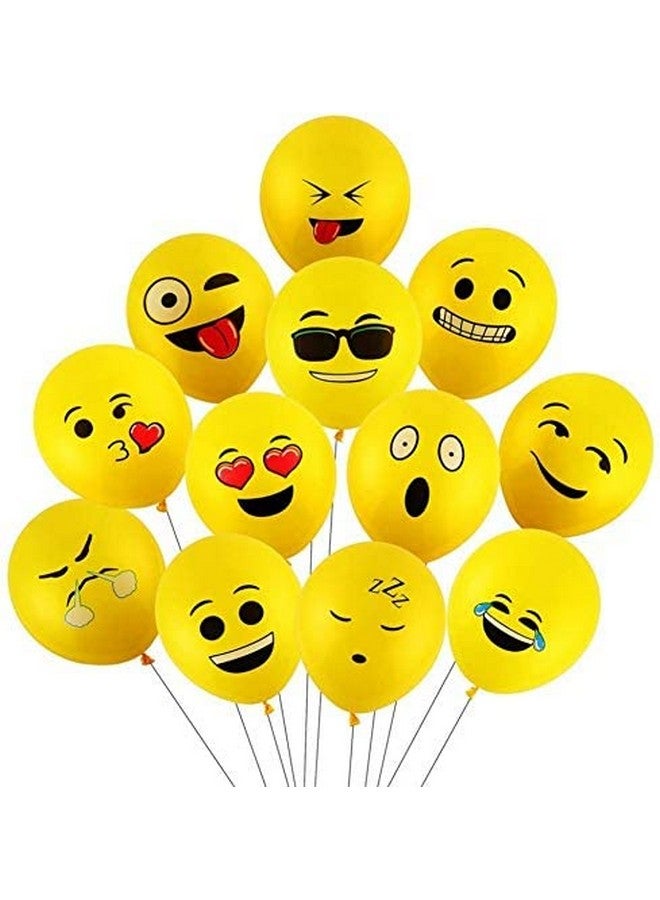 Smartcraft Emoji Balloons Latex Yellow Emoji Smiley Balloons (Pack Of 100) - Image 1
