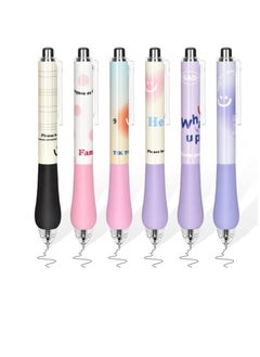 Excefore Retractable Gel Pens, 12 Pcs Creative Gel Ink Rollerball Pen, Quick Dry Fine Point 0.5mm Black Ink Rolling Ball Gel Pen, Comfortable Smooth Writing Aesthetic Pens, for Home, School, Office  - Image 1