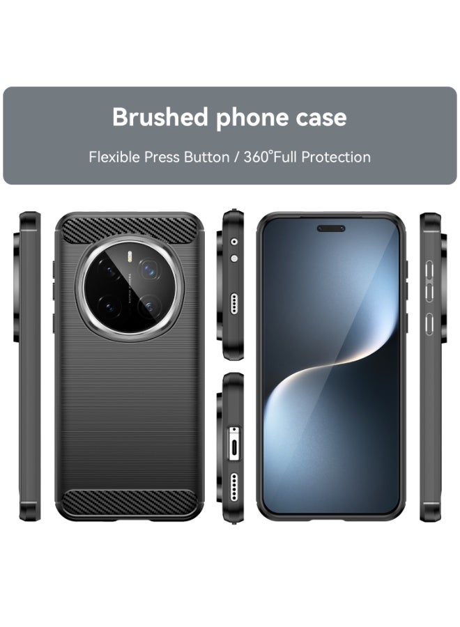 SanHu for Honor Magic 7 Pro 5G Case Cover, High Quality Slim and Lightweight Brushed Comfortable TPU Soft Feel Cell Phone Protective Case for Honor Magic 7 Pro 5G, Black - Image 2