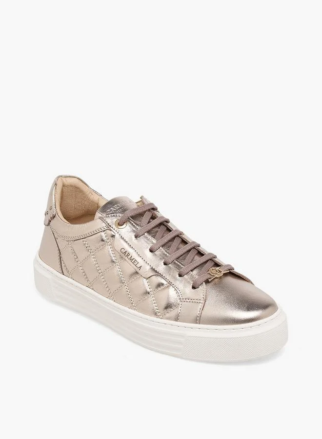 Carmela Women Quilted Leather Ankle Sneakers
