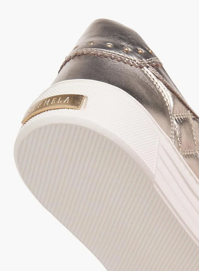 Carmela BRONZE Women Quilted Leather Ankle Sneakers for Women | Best Price UAE
