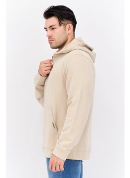 CROSSHATCH Men Embroidered Long Sleeves Hooded Sweatshirt, Beige  - Image 2