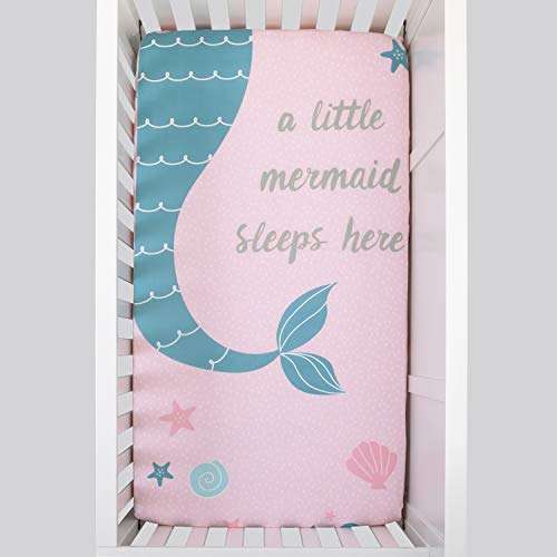 NoJo Sugar Reef Mermaid Photo Op 100% Cotton Fitted Crib Sheet - Image 2