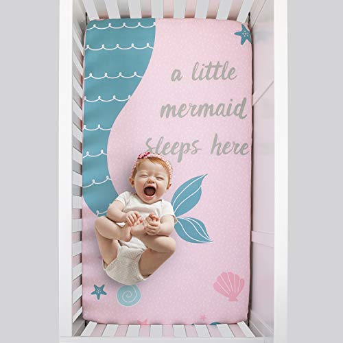 NoJo Sugar Reef Mermaid Photo Op 100% Cotton Fitted Crib Sheet - Image 3
