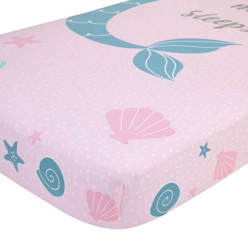 NoJo Sugar Reef Mermaid Photo Op 100% Cotton Fitted Crib Sheet - Image 5
