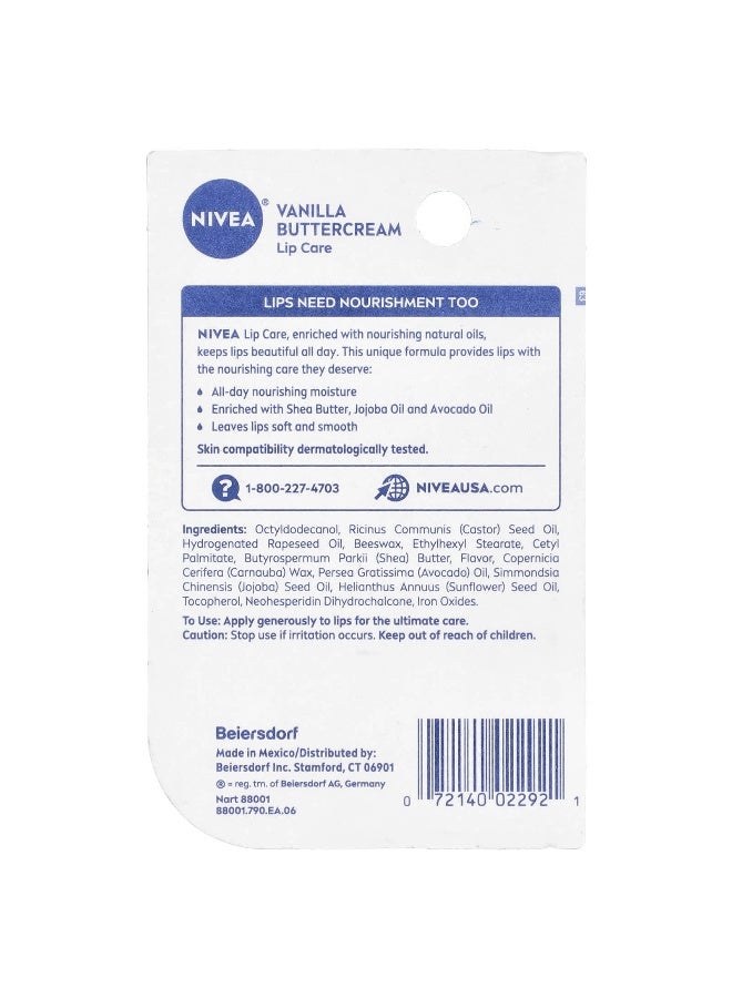 Nivea نيفيا، ترطيب مغذي طوال اليوم، عناية بالشفاه، كريمة فانيليا، 0.17 أونصة (4.8 جرام) - Image 3