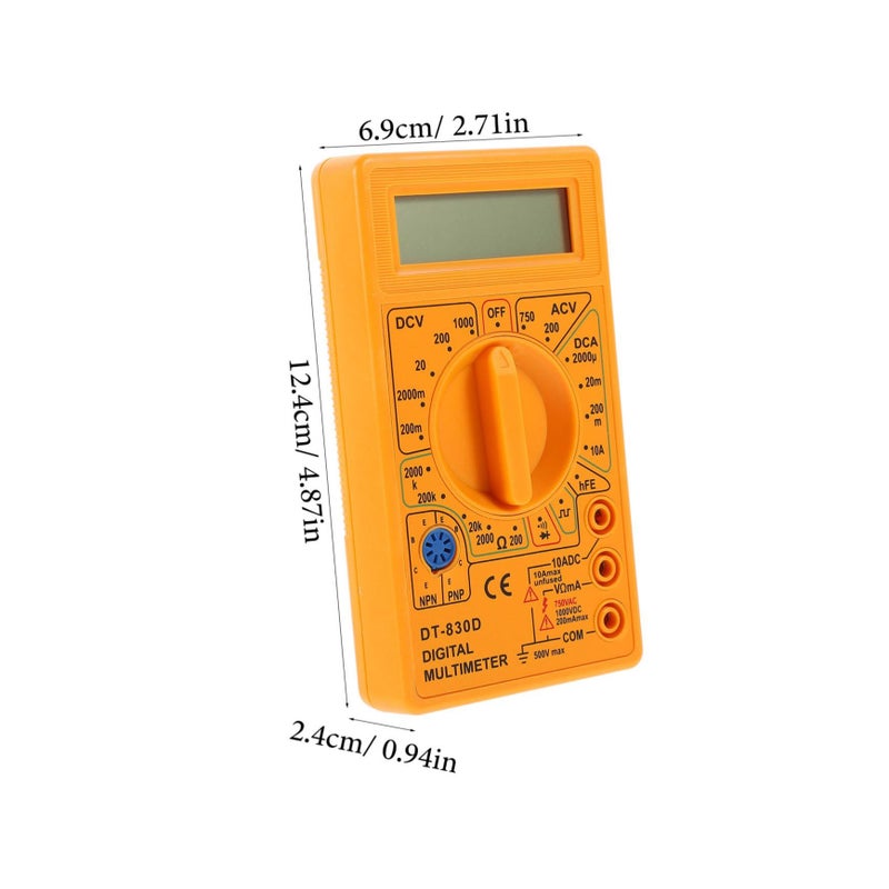 Digital Multimeter Compact LCD Voltage Ampere Ohm Tester Overload Protection Home - Image 3