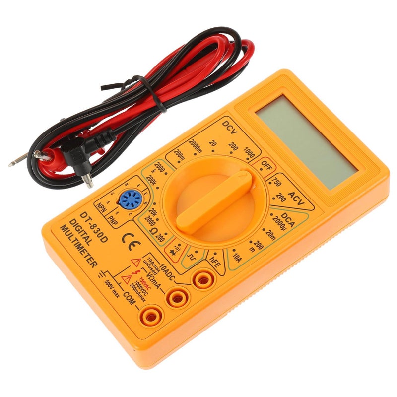 Digital Multimeter Compact LCD Voltage Ampere Ohm Tester Overload Protection Home - Image 2