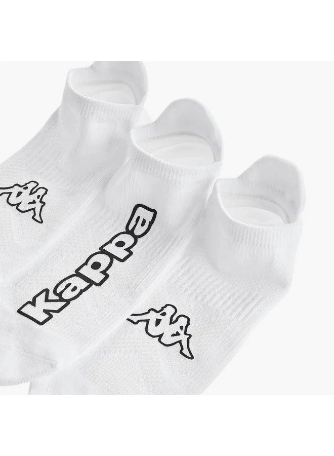 Kappa Men Logo Print Non Terry Trainer Socks - Set of 3