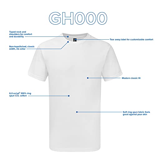 Gildan T-Shirt, Style GH000, White (2-Pack), 3X-Large - Image 2