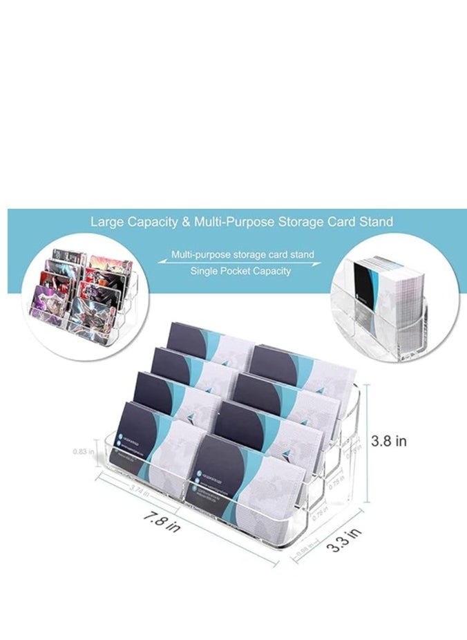 Terabyte - Business Card Holder, 8 Pocket Acrylic Business Card Holder for Desk Clear Business Card Stand Desktop Business Card Holders Plastic Business Card Display for Exhibition, Home, and Office - Image 1