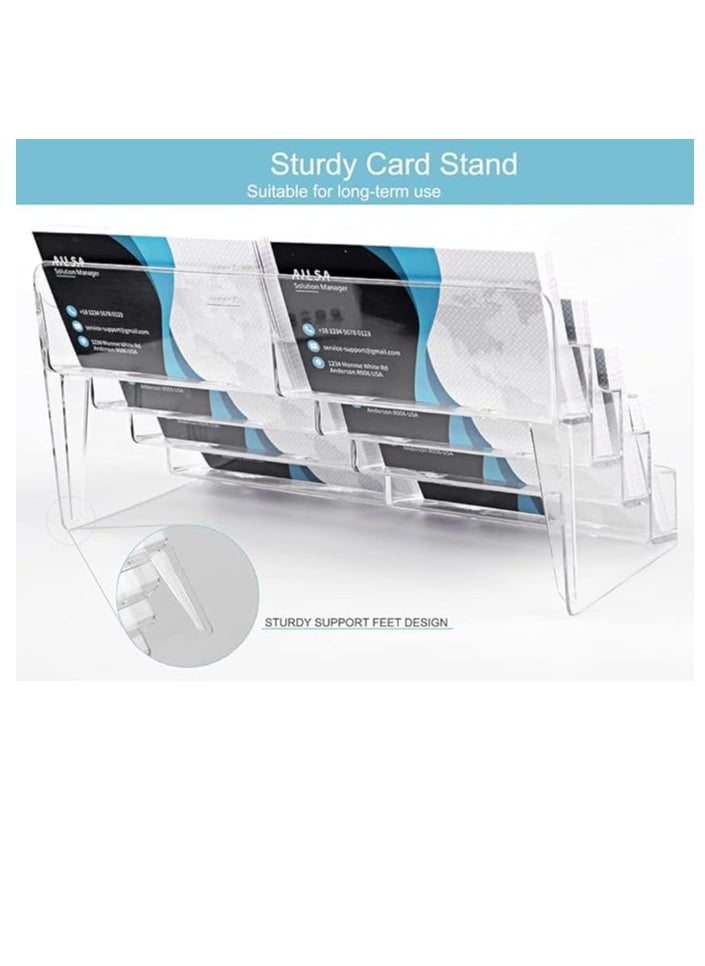Terabyte - Business Card Holder, 8 Pocket Acrylic Business Card Holder for Desk Clear Business Card Stand Desktop Business Card Holders Plastic Business Card Display for Exhibition, Home, and Office - Image 1