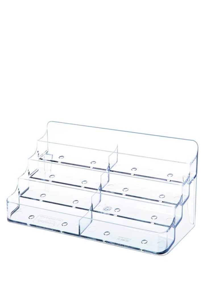 Terabyte - Business Card Holder, 8 Pocket Acrylic Business Card Holder for Desk Clear Business Card Stand Desktop Business Card Holders Plastic Business Card Display for Exhibition, Home, and Office - Image 1