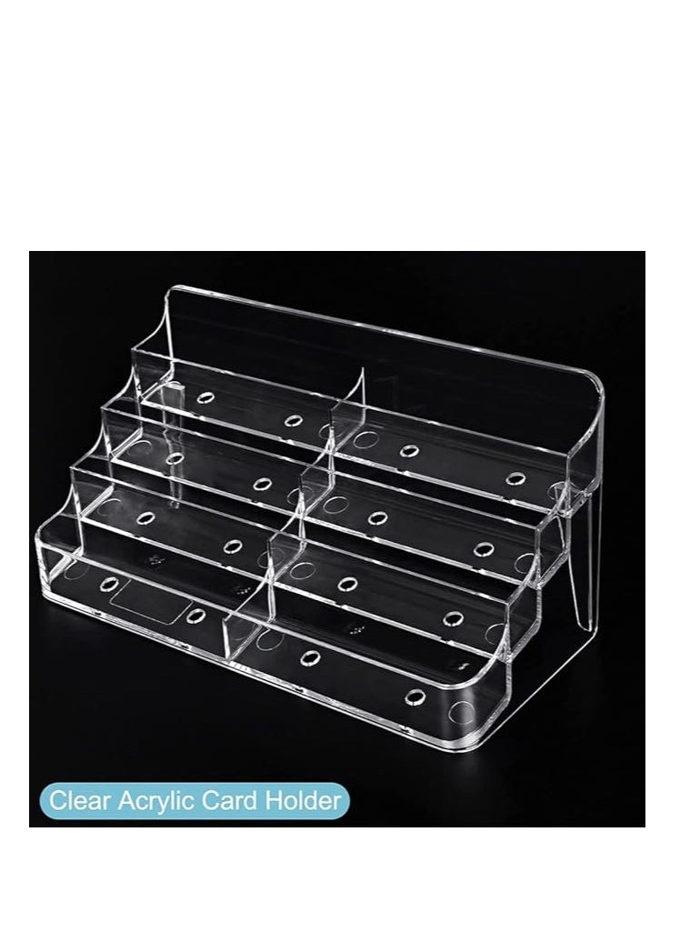 Terabyte - Business Card Holder, 8 Pocket Acrylic Business Card Holder for Desk Clear Business Card Stand Desktop Business Card Holders Plastic Business Card Display for Exhibition, Home, and Office - Image 1